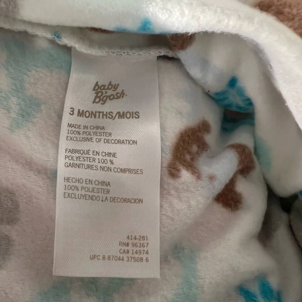 OSH KOSH B’gosh Fleece One Piece Bear Pajama 3 mos NWT